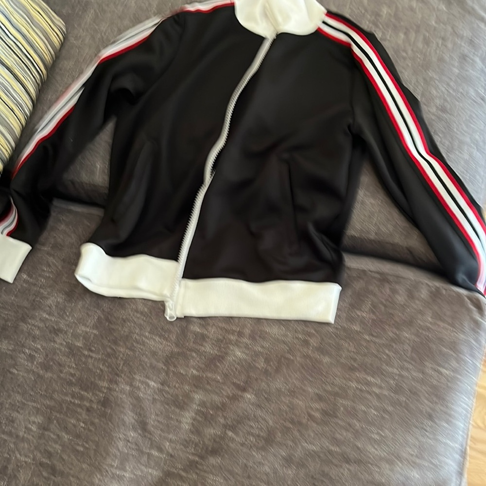 Me.n.u black and red track jacket size 8-10 size small.